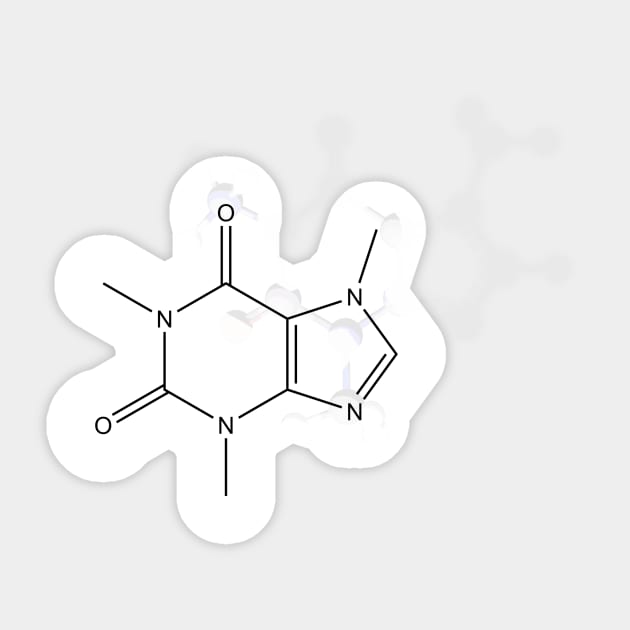 Caffeine Molecule Sticker by ChemECool